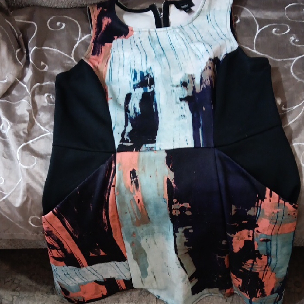 Mossimo Supply Co. Black and Multicolor Midi Dress - Picture 2 of 5